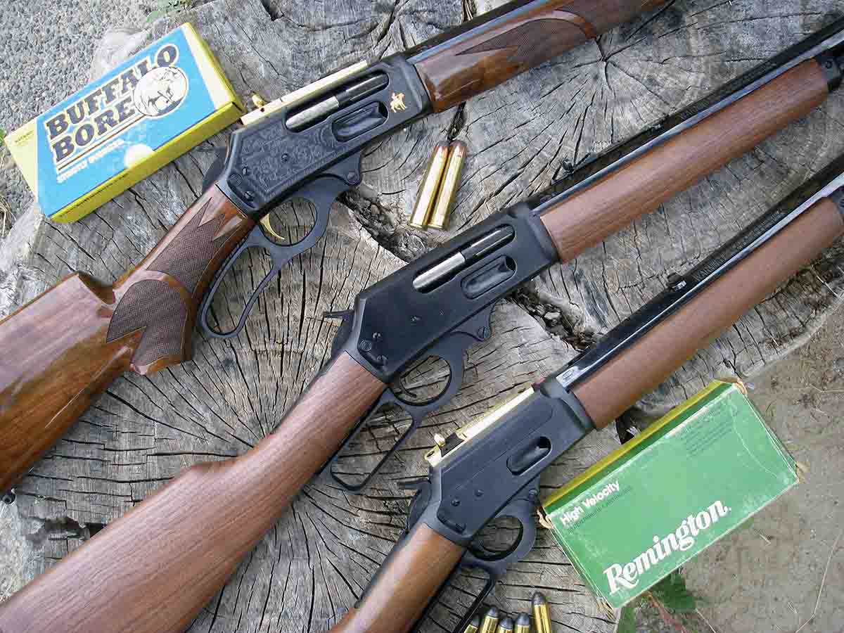New rifles tested include (top to bottom): Model 1895LTD Limited Edition .45-70, Model 1895CB .45-70 and 1894CB Cowboy Limited .45 Colt.